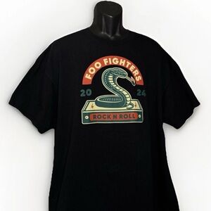 Foo Fighters Matchbox Cobra Rock N Roll Concert Exclusive 2024 Black Tee Sz 2XL